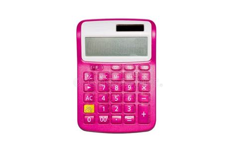 Pink Calculator Isolated On White Stock Photo - Image of accessory, education: 121160466