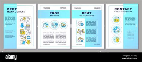 Pros and cons of debt management brochure template Stock Vector Image ...