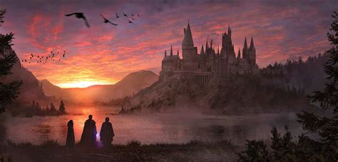 hogwarts sunset | Harry potter wallpaper backgrounds, Desktop wallpaper ...