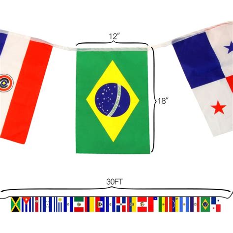 Anley Latin America 21 Countries String Flag 1-ft W x 1.5-ft H ...