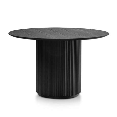 Elino 1.2m Round Wooden Dining Table - Black | Interior Secrets