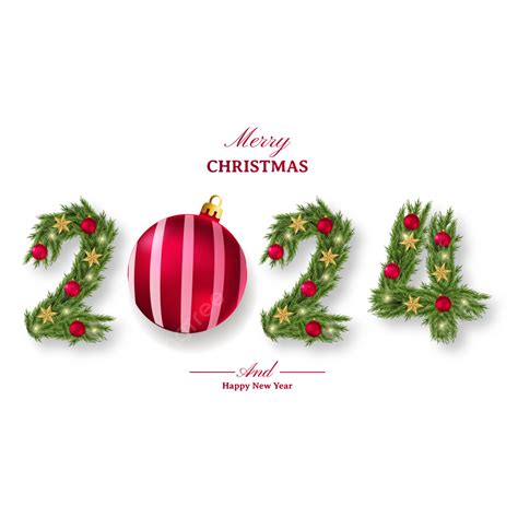 Merry Christmas And Happy New Year 2024 Vector, Christmas, Merry Christmas, Happy New Year PNG ...