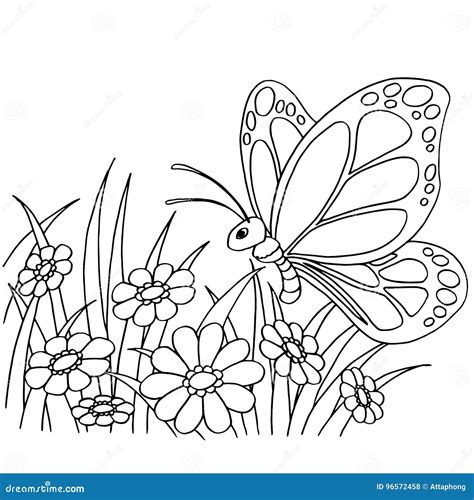 Cartoon Coloring Page Of A Fairy Flying Holding Wand Stock Illustration ...