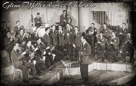 Glenn Miller & His Orchestra - At the microphone are (L to R) Ralph ...