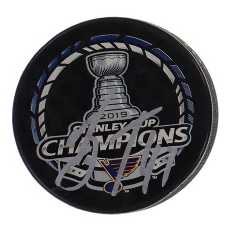 Vladimir Tarasenko Signed 2019 Stanley Cup Champions Logo Hockey Puck ...