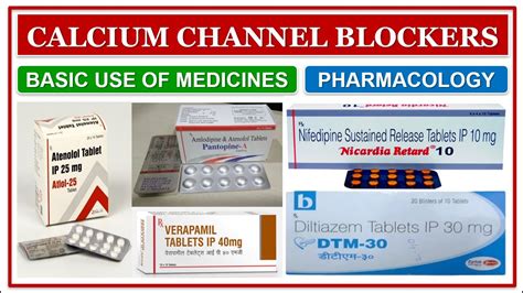 CALCIUM CHANNEL BLOCKERS | EXAMPLES | BASIC USE OF MEDICINES ...