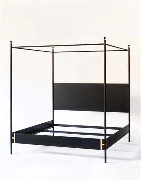 IN STOCK: The Josephine Bed-Four Poster Black Iron Canopy Bed - Contemporary - Canopy Beds - by ...