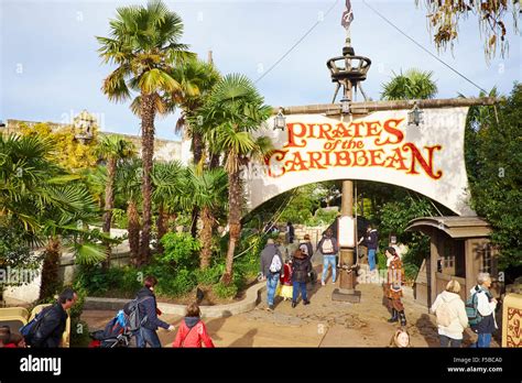 Pirates Of The Caribbean Ride In Adventureland Disneyland Paris Stock Photo, Royalty Free Image ...