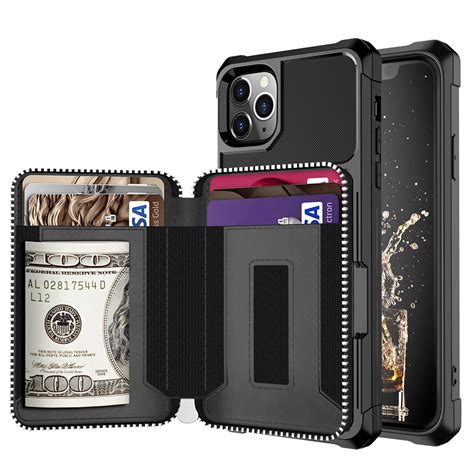 Dteck Wallet Case For iPhone 11 Pro Max, Zipper Wallet Case with Credit Card Holder Slot Purse ...