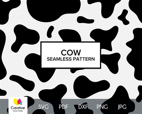 Cow Skin Seamless Pattern svg, Animal Skin Print svg, Cow Skin Background svg, Cow Skin Texture ...