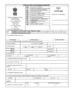 Indian Passport Renewal Form - Fill and Sign Printable Template Online