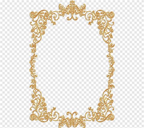 Yellow ornate border illustration, Frames Gold Vintage Ornament, islamic frame, mirror, picture ...