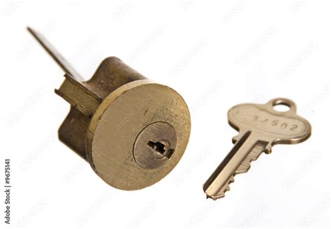 Door Lock & House Key, Isolated Against White Stock Photo | Adobe Stock