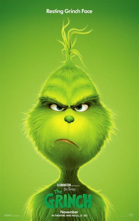 The Grinch shows off his resting Grinch face on new poster for the ...