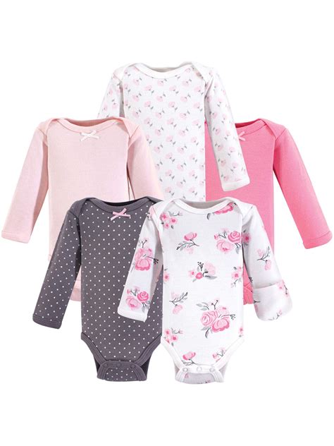 Hudson Baby - Preemie Long-Sleeve Bodysuits 5pk (Baby Girls) - Walmart ...