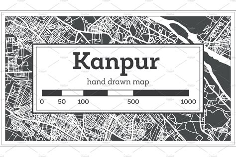 Kanpur India City Map in Retro Style | Transportation Illustrations ...