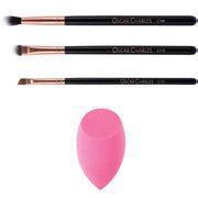 Oscar Charles 8 Piece Luxe Professional Makeup Brush Set & Luxury Cosm