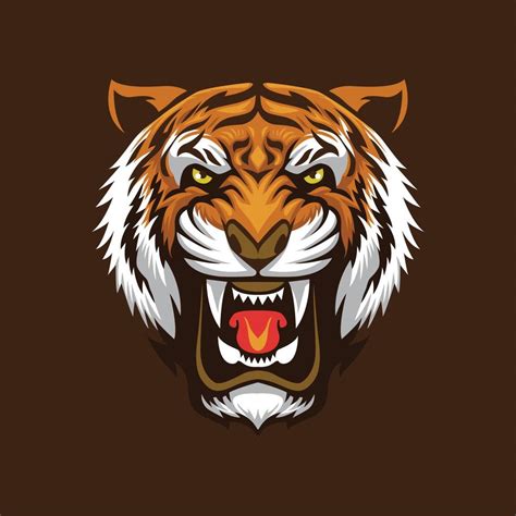 Tiger Head, Angry roaring tiger 14827137 Vector Art at Vecteezy