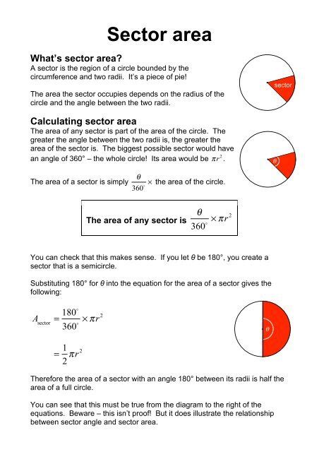 Arc length and sector area - Benjamin-Mills