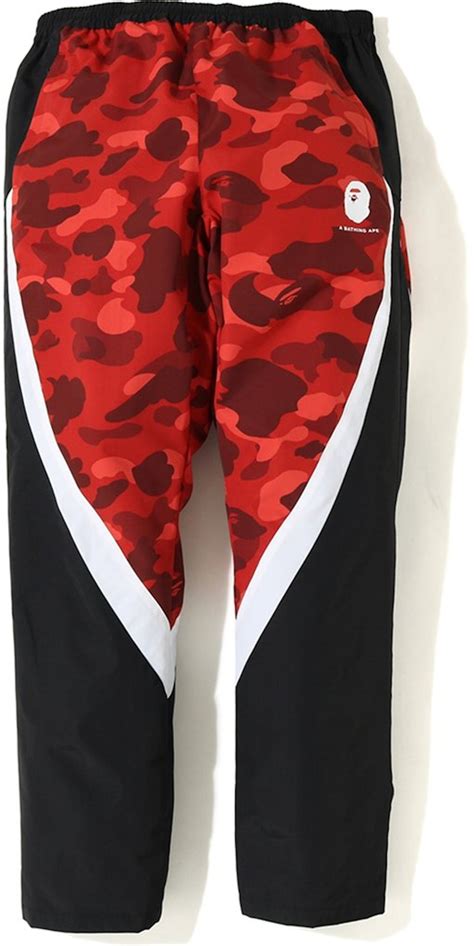 BAPE Color Camo Color Block Pants Red - SS19