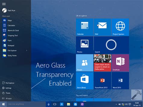 [How To] Disable Aero Glass Transparency From Start, Taskbar & Action ...