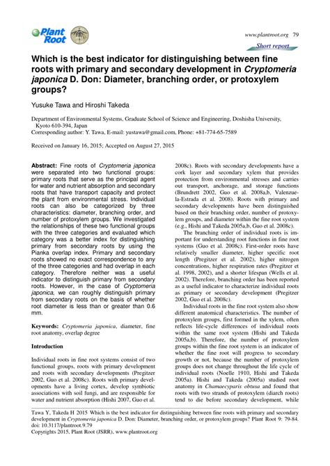 (PDF) Which is the best indicator for distinguishing between fine roots with primary and ...