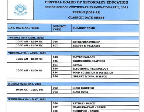 Cbse 12th Date Sheet 2023 Direct Link Class 12 Exam Time Table | Hot Sex Picture