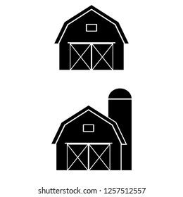 Farm Barn Black Filled Solid Icon Stock Vector (Royalty Free ...