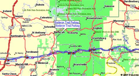 Map to Birdseye Trail in Hoosier National Forest in Indiana