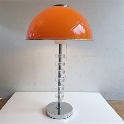 70s orange mushroom lamp | #249525