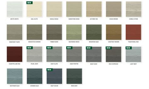 James Hardie Color Chart