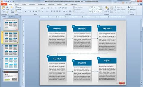 Free Business Development Process PowerPoint Template with Textboxes