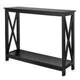 ZENSTYLE Console Table Entryway Simple Style Wood Side Display Black - Walmart.com
