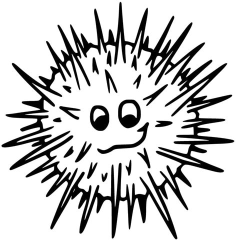 Printable Sea Urchin Coloring Page - Free Printable Coloring Pages for Kids