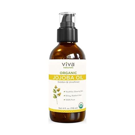 Viva Naturals Organic Jojoba Oil - 100% Pure Cold Pressed for Skin and Hair, USDA Certified Face ...