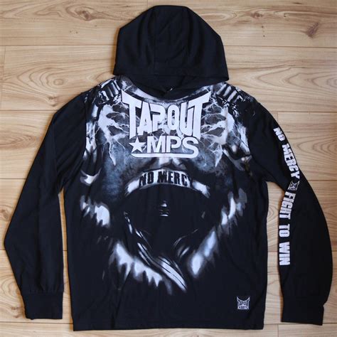 Tapout MPS No Mercy Black & White Hoodie Size... - Depop