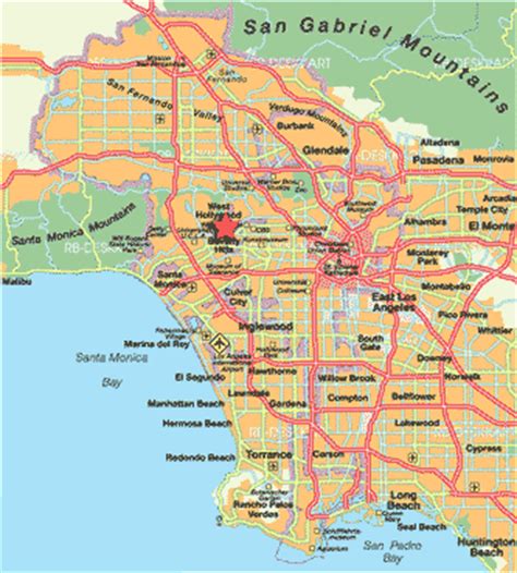 Map of Hollywood City, Tourist Maps: Street Maps of Hollywood Hills ...