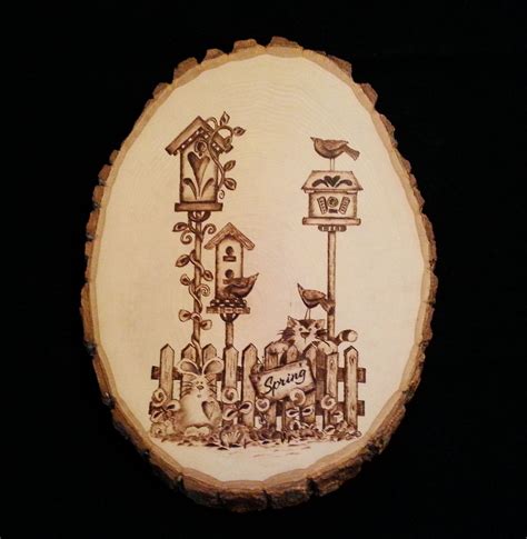 pyrography on basswood slice by Debbie Griggs | Pyrography art, Wood burning patterns, Wood ...