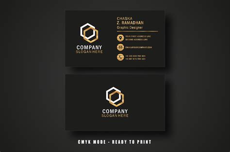 Gold and Black Business Card Template Graphic by Chaska Id · Creative Fabrica