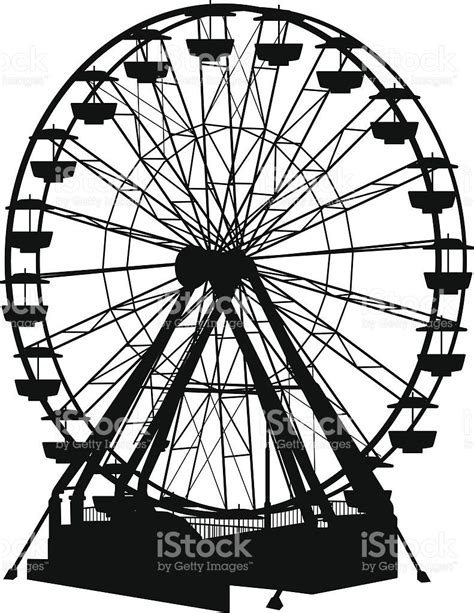 Detailed Ferris Wheel silhouette. | Ferris wheel, City outline, Vector art