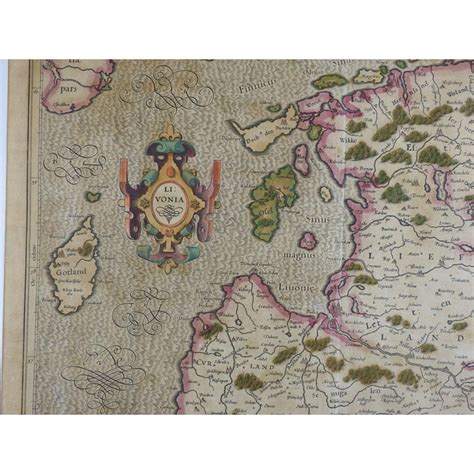 Circa 1620 Map of Livonia Baltic States | Chairish