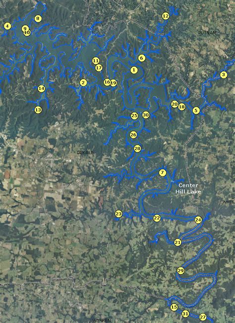 Localwaters Center Hill Lake Maps Boat Ramps