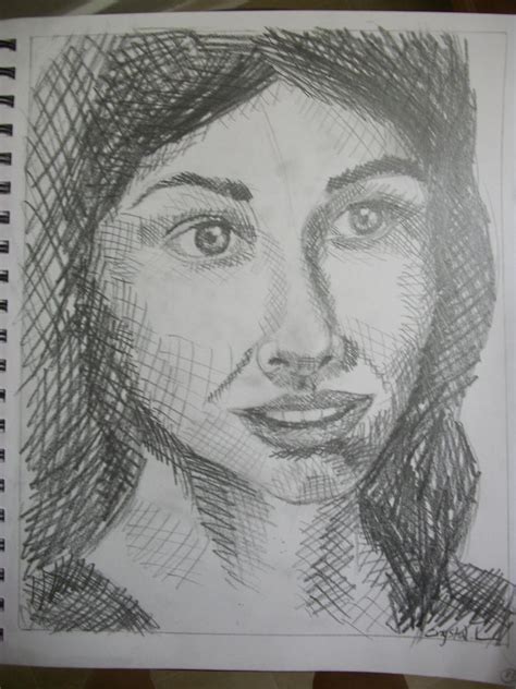 Self Portrait: Cross Hatching technique by CrystalBleu95 on DeviantArt