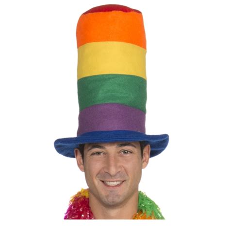 Rainbow Tall Top Hat