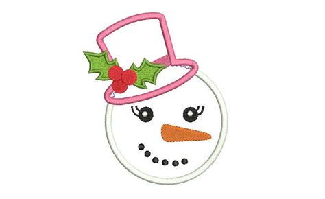 Set of 2 - Snowman applique design - Holiday children embroidery design - Machine embroidery ...