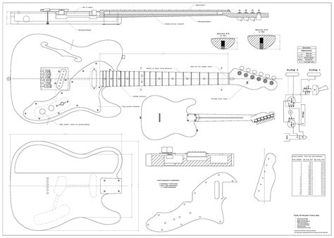 Fender Telecaster Thinline 69 Full Scale PLANS to Make This Electric Guitar Digital Download in ...