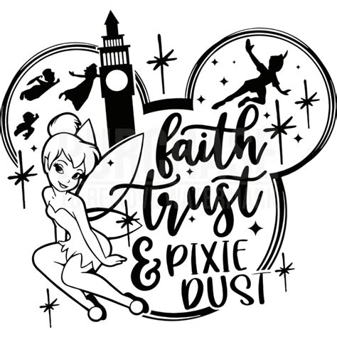 Faith Trust & Pixie Dust Svg, Disney Quote Svg, Peter Pan Svg