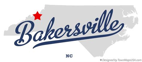 Map of Bakersville, NC, North Carolina