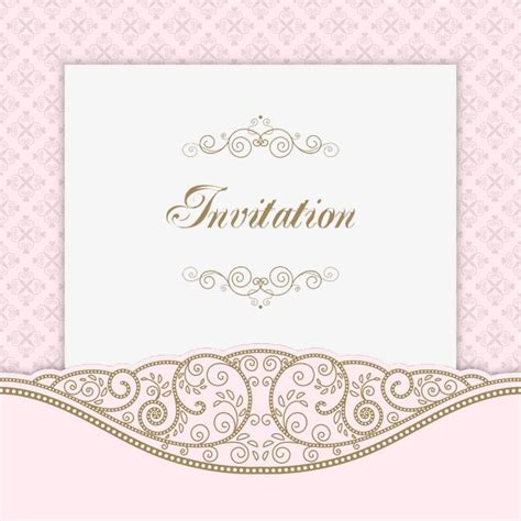 Pink and Gold Wedding Invitation Design