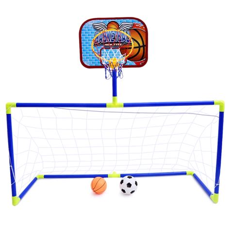 Sports Toy For Children 2 in 1 Football Soccer Basketball Portable Set Great Funny Indoor ...